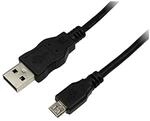 LogiLink CU0059 USB Kabel, USB 2.0, AM zu Micro BM, schwarz, 3m