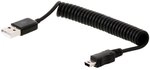 Delock USB 2.0 Typ A auf Mini B Spiral Kabel (bis 60 cm)