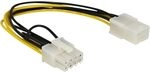 Delock Kabel Power PCIE 6 Pin Bu > 8 Pin St PCIE, Schwarz, Wei&szlig;, Gelb, PCIE 6...