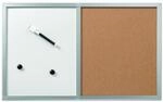 Herlitz 10685394 Pinnwand und Magnettafel, 40x60cm mit Holzrahmen, Farbe silber (60