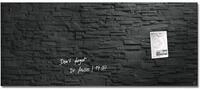 SIGEL GL249 Premium Glas-Whiteboard 130x55 cm Motiv Schiefer-Stone hochgl&auml;nzend, SGS