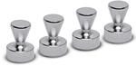 MAUL Neodym Kegelmagnete 4er Set silber 7 kg Haftkraft Stahl