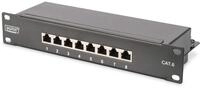 DIGITUS Cat-6 Patchpanel - 8 Ports - RJ45-Buchsen - 10-Zoll Rack-Mount 1HE - LSA