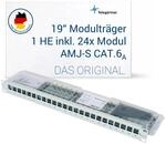 Teleg&auml;rtner 19 Zoll Modultr&auml;ger 1HE inkl 24x AMJ-S Cat.6A T568A Module