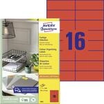 AVERY Zweckform 3452 Rote Etiketten (1.600 Aufkleber, 105x37mm auf A4, permanent