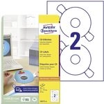 AVERY Zweckform L6015-25 selbstklebende CD-Etiketten inkl. Zentrierhilfe (50