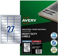 Avery L6011-20 Robuste Laseretiketten ( 27 St&uuml;ck pro Blatt, 63,5 x 29,6 mm) 540