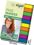 SIGEL Haftmarker transparent rei&szlig;fest 400 Streifen 5 Farben | HN617, R&uuml;ckstandsfrei