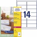 AVERY Zweckform LR7163-100 Recycling Etiketten (1.400 Adressaufkleber, 99,1x38,1mm