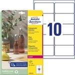 AVERY Zweckform L7783-25 transparente Etiketten (250 Klebeetiketten, 96x50,8mm auf