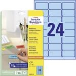 AVERY Zweckform L6032-20 Blaue Etiketten (480 Aufkleber, 63,5x33,9mm auf A4, wieder