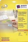 AVERY Zweckform L6035-20 Gelbe Etiketten (480 Aufkleber, 63,5x33,9mm auf A4, wieder