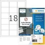 HERMA 10302 Universal Etiketten abl&ouml;sbar, 100 Blatt, 63,5 x 46,6 mm, 18 pro A4