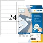 HERMA 4820 Universal Etiketten f&uuml;r Inkjet Drucker, 25 Blatt, 66 x 33,8 mm, 24 pro A4