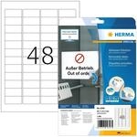 HERMA 4346 Universal Etiketten abl&ouml;sbar, 25 Blatt, 45,7 x 21,2 mm, 48 pro A4 Bogen,