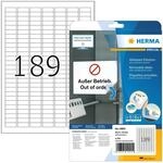 HERMA 10001 Universal Etiketten abl&ouml;sbar, 25 Blatt, 25,4 x 10 mm, 189 pro A4 Bogen,