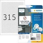 HERMA 4385 Universal Etiketten abl&ouml;sbar rund, 25 Blatt, &Oslash; 10 mm, 315 pro A4 Bogen,