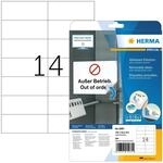 HERMA 5081 Universal Etiketten abl&ouml;sbar, 25 Blatt, 105 x 42,3 mm, 14 pro A4 Bogen,