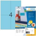 HERMA 4398 Farbige Etiketten blau, 100 Blatt, 105 x 148 mm, 4 pro A4 Bogen, 400