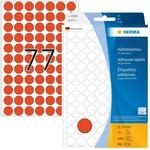 HERMA 2232 Punktaufkleber Klebepunkte rot, 2464 St&uuml;ck, &Oslash; 13 mm, 77 pro Bogen,