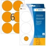 HERMA 2284 Punktaufkleber Klebepunkte leuchtorange, 144 St&uuml;ck, &Oslash; 50 mm, 6 pro