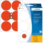 HERMA 2286 Punktaufkleber Klebepunkte leuchtrot, 144 St&uuml;ck, &Oslash; 50 mm, 6 pro Bogen,