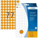HERMA 2234 Punktaufkleber Klebepunkte leuchtorange, 1848 St&uuml;ck, &Oslash; 13 mm, 77 pro