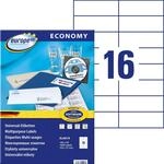Europe100 Art. ELA019 Adressaufkleber (1.600 Klebeetiketten, 105x37mm auf A4, Papier