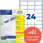 AVERY Zweckform 6172 Adressaufkleber (600 plus 120 Klebeetiketten extra, 64,6x33,8mm