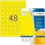 HERMA 8034 Wetterfeste Folienetiketten rund, 25 Blatt, &Oslash; 30 mm, 48 pro A4 Bogen,