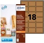 AVERY Zweckform L7110-25 Kraftpapier Etiketten (450 Aufkleber zum Bedrucken, 62x42mm