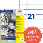 AVERY Zweckform 3652-10 Adressaufkleber (210 Klebeetiketten, 70x42,3 mm auf A4,