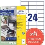 AVERY Zweckform 3658-10 Adressaufkleber (240 Klebeetiketten, 64,6x33,8 mm auf A4,