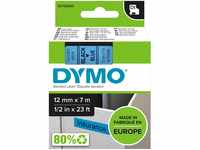 DYMO Original D1-Etikettenband | schwarz auf blau | 12 mm x 7 m | selbstklebendes