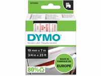 DYMO Original D1-Etikettenband | rot auf weiß | 19 mm x 7 m | selbstklebendes