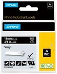 DYMO Rhino-Industrie-Vinyletiketten | 9 mm x 5,5 m | wei&szlig; auf schwarz 