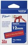 Brother Original P-touch Textil-Schriftband TZe-RW34, 12 mm gold auf weinrot (u.a.