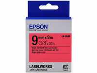 Epson Tape - LK3RBP Pastel BLK/RED 9/9, C53S653001 (RED 9/9)