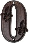Esschert Design Gusseiserne Hausnummer 0, rostbraun, 8 x 1.1 x 11.8, DB62-0