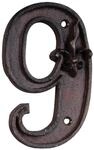 Esschert Design Gusseiserne Hausnummer 9, rostbraun, 7.7 x 1.1 x 12, DB62-9