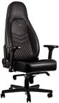 noblechairs ICON Echtleder Gaming Stuhl - schwarz/schwarz | Genarbtes Echtleder,