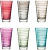 Leonardo Vario Trink-Gläser 6er Set, buntes Gläser-Set mit Muster,