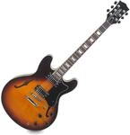 Rocktile Pro HB100-SB E-Gitarre (Halbresonanz/Hollowbody Korpus, 2 Humbucker,