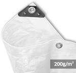 NOOR Abdeckplane SUPER - Gewebeplane mit &Ouml;sen 200 g/m&sup2; - Wei&szlig; 3x4 m