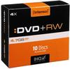 Intenso DVD+RW Rohlinge, Rewritable, 4,7GB, 4x Speed, 10er Slim Case