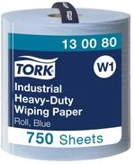 Tork Extra Starke Industrie Papierwischt&uuml;cher Blau W1, Hohe Saugf&auml;higkeit, 1 &times; 750