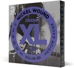 D'Addario EXL115-3D Nickel Wound E-Gitarrensaiten, 3 Sets, Medium/Blues-Jazz Rock,