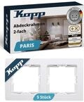Kopp PARIS 2-fach Abdeckrahmen in Arktis-Wei&szlig; - 5 St&uuml;ck - 8,3 x 15,4 cm -...