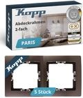 Kopp PARIS 2-fach Abdeckrahmen in Palisander-Braun - 5 St&uuml;ck - 8,3 x 15,4 cm -
