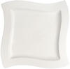 Villeroy und Boch NewWave Eckige Platte, Premium Porzellan, Weiß, 34 cm